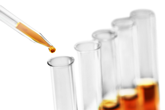 Laboratory research concept. Medical chemistry lab glass