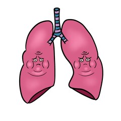 lung anatomy illustration with pulmonary edema