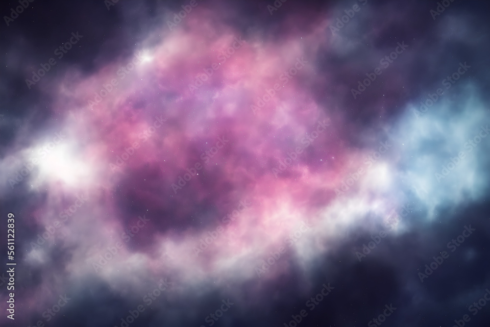 Wall mural deep space nebula with stars - background - generative ai