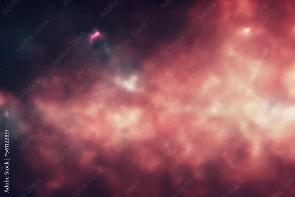 Wall mural galaxy with colorful nebula shiny stars and heavy space dust clouds - backround - deep space - gener
