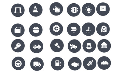 Engine & Road icons vector design 