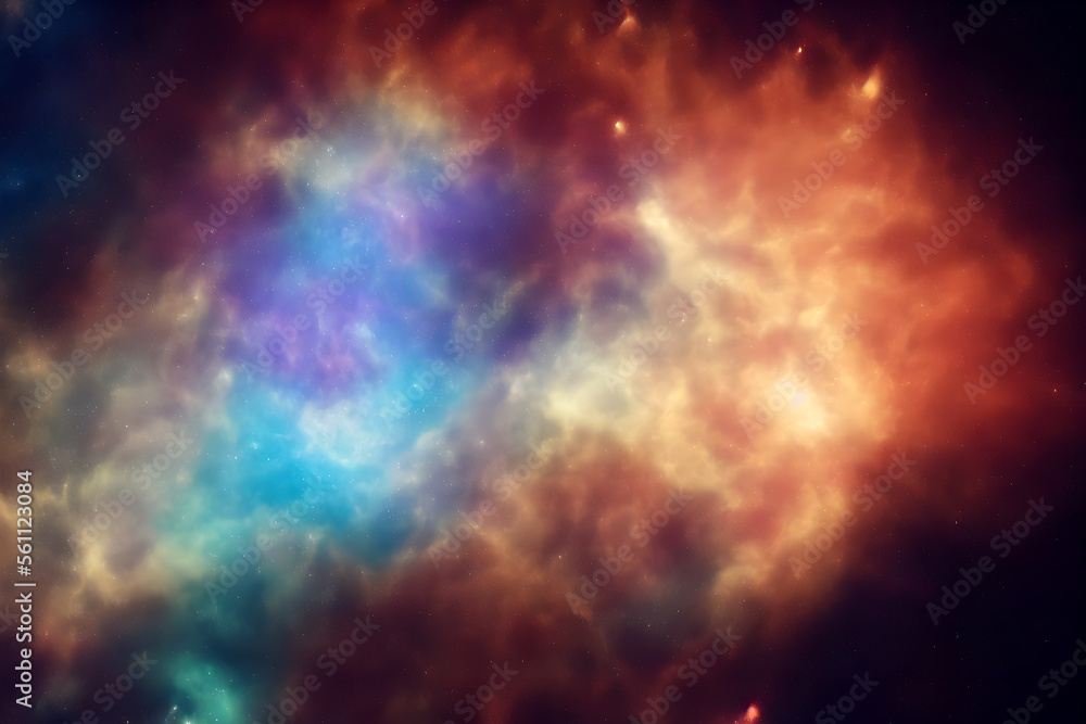 Wall mural deep space nebula with stars - background - generative ai