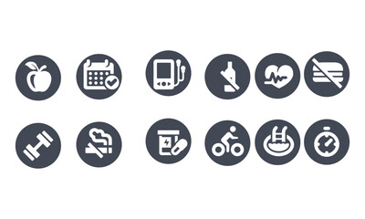 Healthy Lifestyle icons vector design 