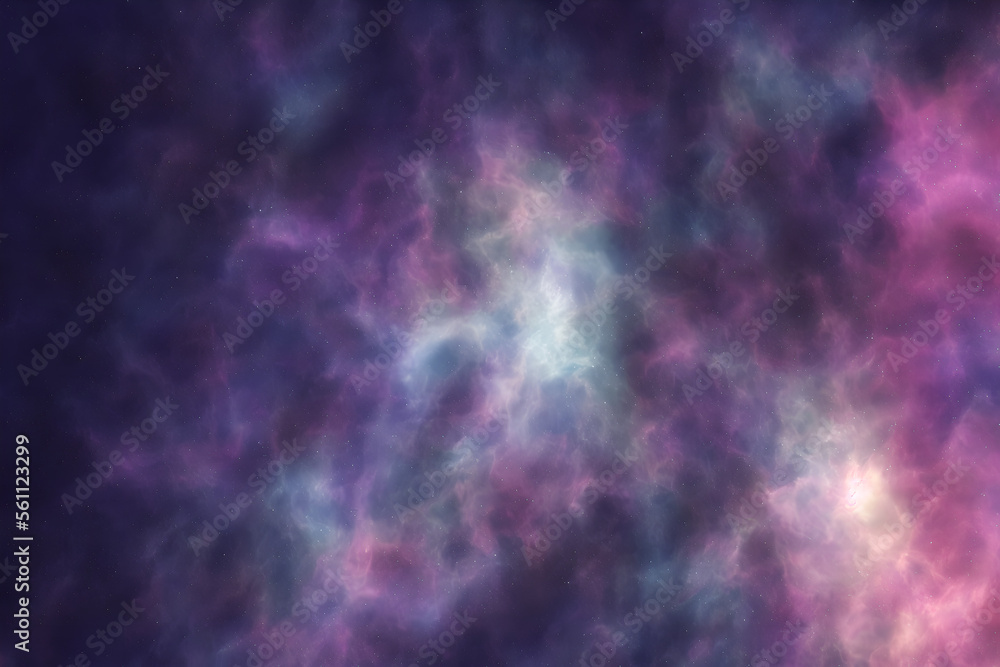 Wall mural galaxy with colorful nebula shiny stars and heavy space dust clouds - backround - deep space - gener