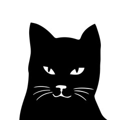Black cat head. Vector illustration