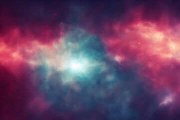 Galaxy with colorful nebula shiny stars and heavy space dust clouds - backround - deep space - generative ai