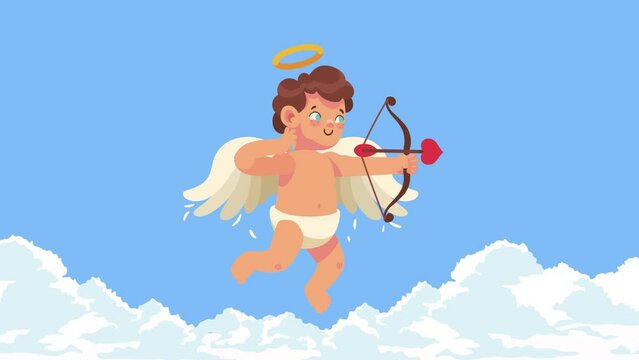 cupid angel with arch animation