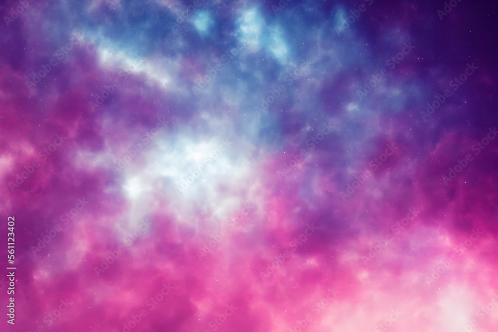 Wall mural deep space nebula with stars - background - generative ai