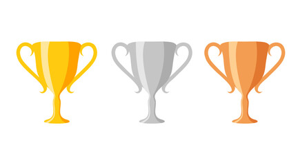 Winner's trophy icon. The golden trophy vector is a symbol of victory in a sports events