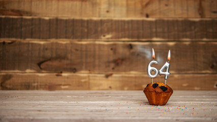 Scenery Festive wooden background happy birthday copy space. Anniversary background with number of...