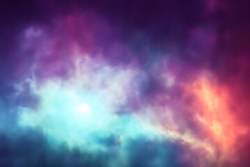 Fototapeta na wymiar cosmic background with nebula and stars - generative ai
