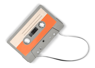 Old retro audio cassette tape 1980s