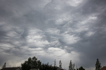 Dramatic storm clouds in a prairie sky
