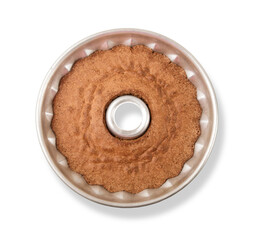 Freshly baked Chocolate cake in a baking pan