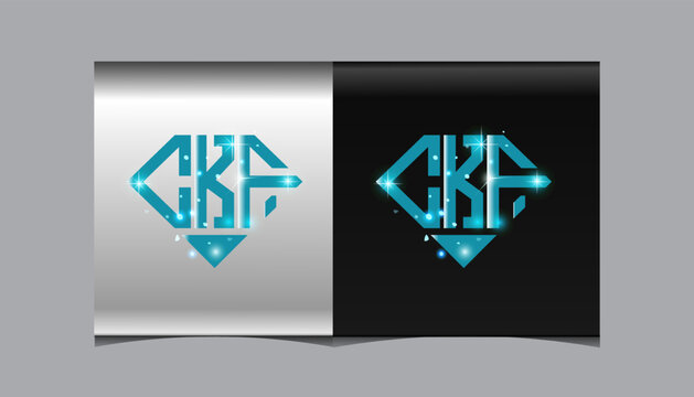 CKF Logo letter monogram with diamond shape design template.
