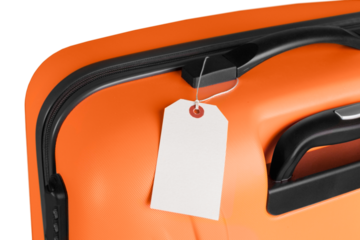 International Travel Concept, suitcase with blank label