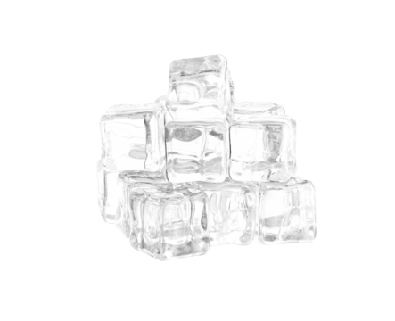 ice cubes on transparent png