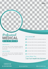 Modern Medical Health Care Flyer template for Doctor, hospital promotion