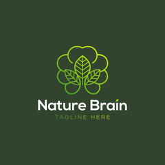 Health Brain logo, Nature Mind logo template, Education logo symbol