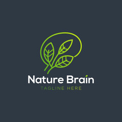 Health Brain logo, Nature Mind logo template, Education logo symbol