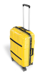 The colored plastic modern travel suitcase