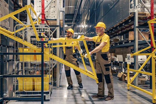 Warehouse workers preparing a delivery