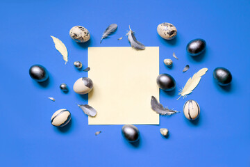 EASTER CONCEPT BACKGROUND WITH EASTER DECORATIONS