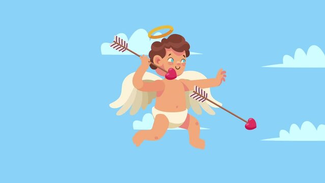 cupid angel with arrow animation