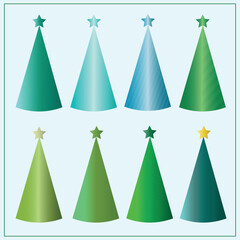 cartoon, celebration, christmas decoration, christmas tree isolated, christmas tree sketch, christmas trees, collection, colored, decoration, design, gradient, graphic, gray, green, green ale, green g
