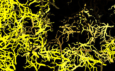 Obraz premium Dark Yellow vector elegant template with leaves, branches.