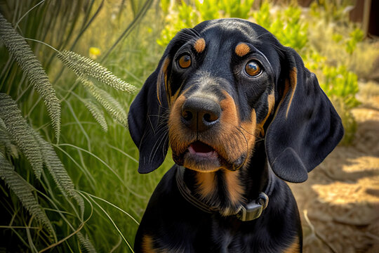 coonhound puppy black