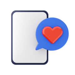 love chat 3d Valentines Day icon illustration render