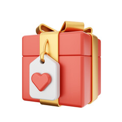 gift box 3d Valentines Day icon illustration render