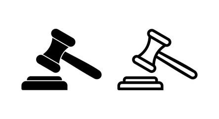 Gavel icon vector illustration. judge gavel sign and symbol. law icon. auction hammer