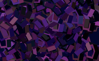 Dark Purple, Pink vector background with set of hexagons.