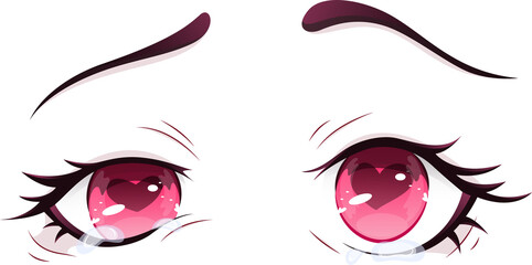 anime style eyes, amorous look, valentine's day, Anime eyes, anime girl eyes, anime style eyes PNG, manga, kawaii