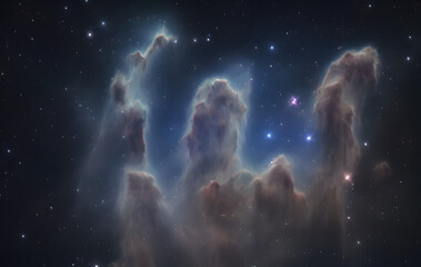 Naklejka na ściany i meble Gas Nebula - Stars - Sun - Pillars of Creation - Deep Space - Astrophotograph - Galaxys - Deep Field - Astronomy - Cosmology - Astrophysics - Milky Way Galaxy - Universe - Cosmos - Science Fiction