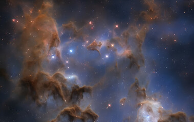 Obraz na płótnie Canvas Gas Nebula - Stars - Sun - Pillars of Creation - Deep Space - Astrophotograph - Galaxys - Deep Field - Astronomy - Cosmology - generative ai- Milky Way Galaxy - Universe - Cosmos - Science Fiction 