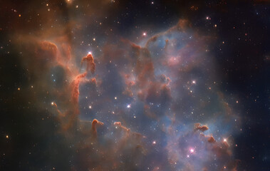 Obraz na płótnie Canvas Gas Nebula - Stars - Sun - Pillars of Creation - Deep Space - Astrophotograph - Galaxys - Deep Field - Astronomy - Cosmology - generative ai- Milky Way Galaxy - Universe - Cosmos - Science Fiction 