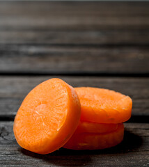 Pieces of fresh carrots.