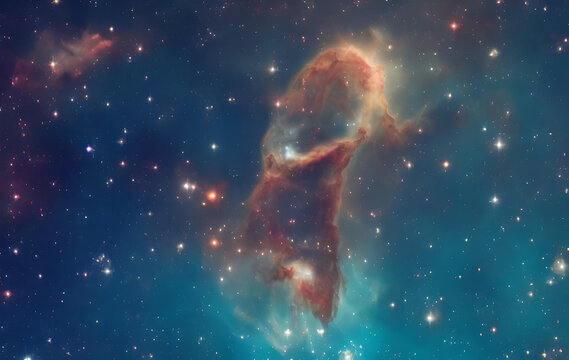 Gas Nebula - Stars - Sun - Pillars of Creation - Deep Space -  Astrophotograph - Galaxys - Deep Field -  Astronomy - Cosmology - Astrophysics - Milky Way Galaxy - Universe - Cosmos - Science Fiction