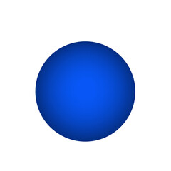 Round blue ball on transparent background, png