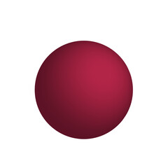 Round red ball on transparent background, png