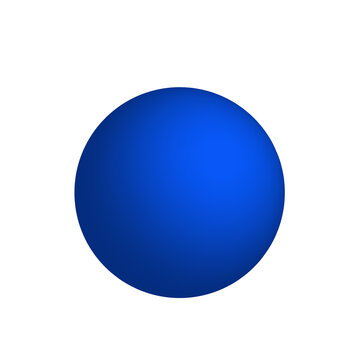 Round blue ball on transparent background, png