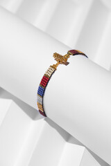 Handmade Colorful Bracelet on a White Background