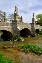 Die Baunachbrücke in Frickendorf, Stadt Ebern, Naturpark Haßberge, Landkreis Haßberge,...