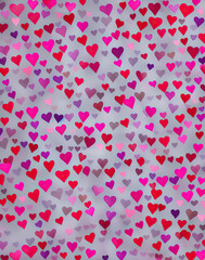 Hearts. Valentine's Day abstract background with hearts. IA technology