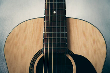 Obraz premium acoustic guitar close up