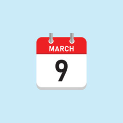 March 9 Concept Design. Vector Illustration.