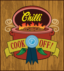 A design layout for a chili cook off contest. - obrazy, fototapety, plakaty
